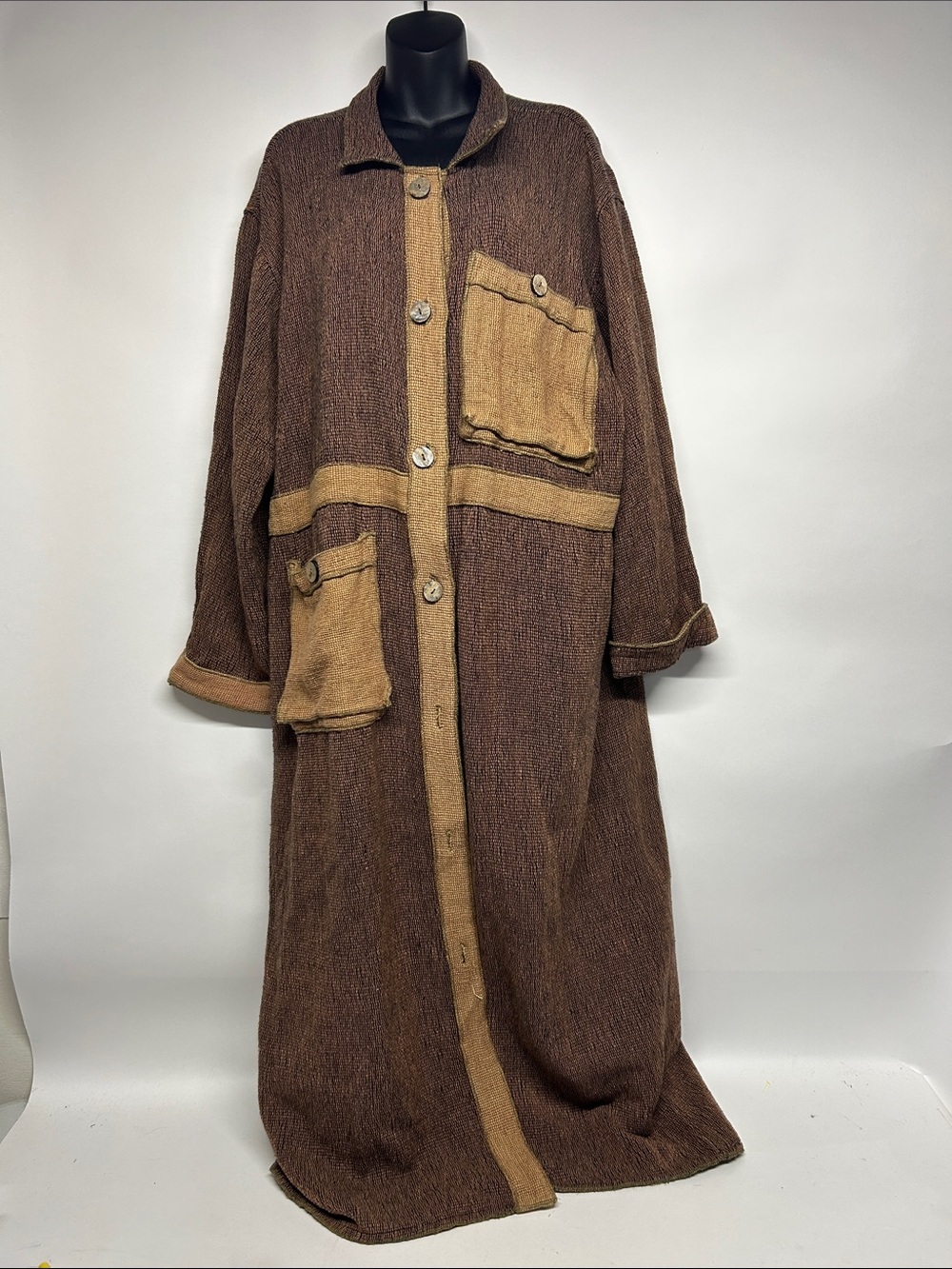 Tribe Nepal Knit robe  in Brown 100% cotton natural earth vibe